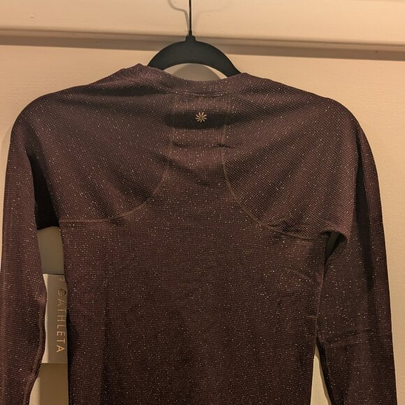 Athleta Tops - NWT Athleta Momentum Seamless Thumbhole Top - Spiced Cabernet Shine | XS